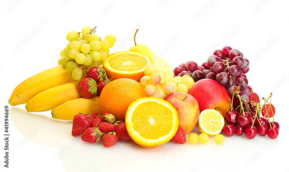 exotic fruits and berries isolated on white exotic fruits and berries isolated on white
