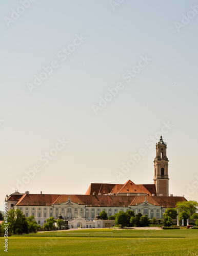 panoramic view of a baroque monastery in austria