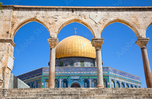 Golden Dome on the Rock Mosque in Jerusalem, Israel.