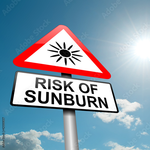 Sunburn risk concept.