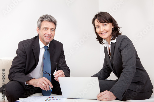 Two business people at the meeting