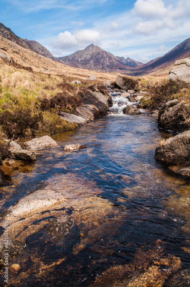 Mountain stream at Glen Rosa on the Isle of Arran, Scotland