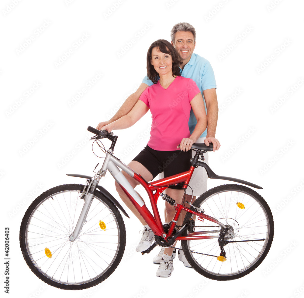 Mature active couple doing sports
