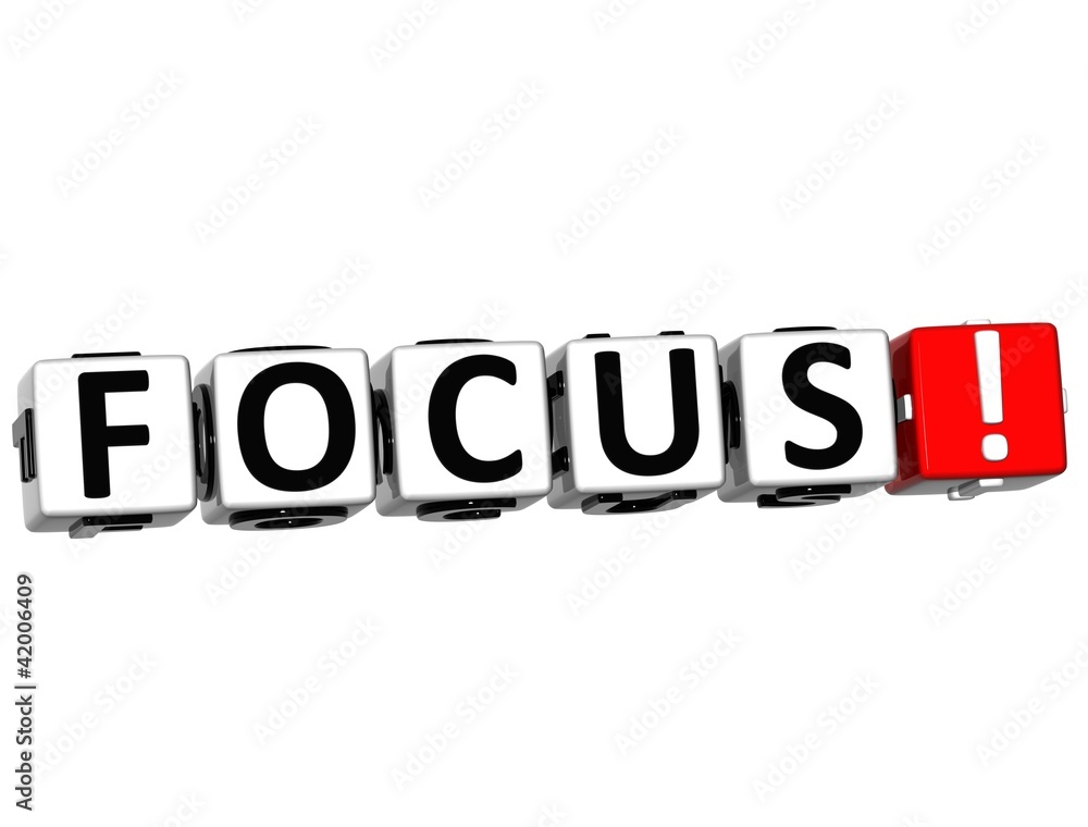 3D Focus Button Click Here Block Text 3D Focus Button Click Here Block Text