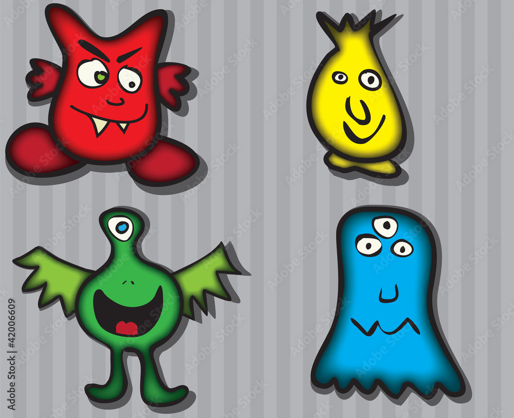 Four cartoon monsters Four cartoon monsters