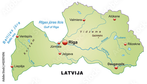 Map of Latvia as an overview map