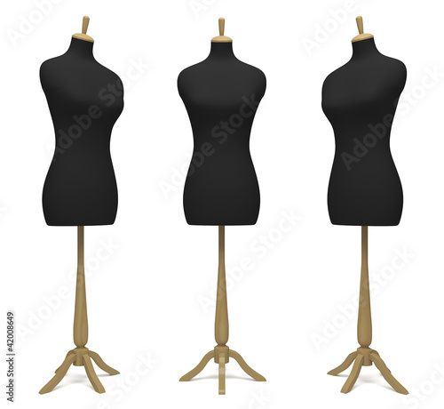 Tailors' dummies in a different position