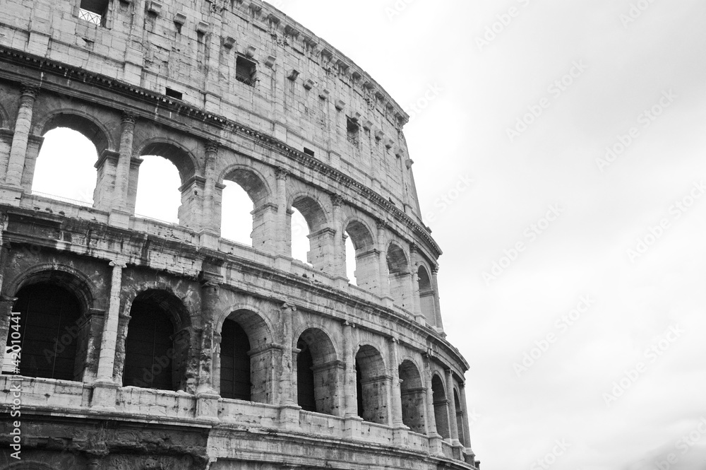 Il Colosseo in bianco e nero, Roma, Italia