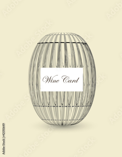 wooden barrel for wine card
