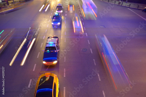 Night traffic in Shanghai