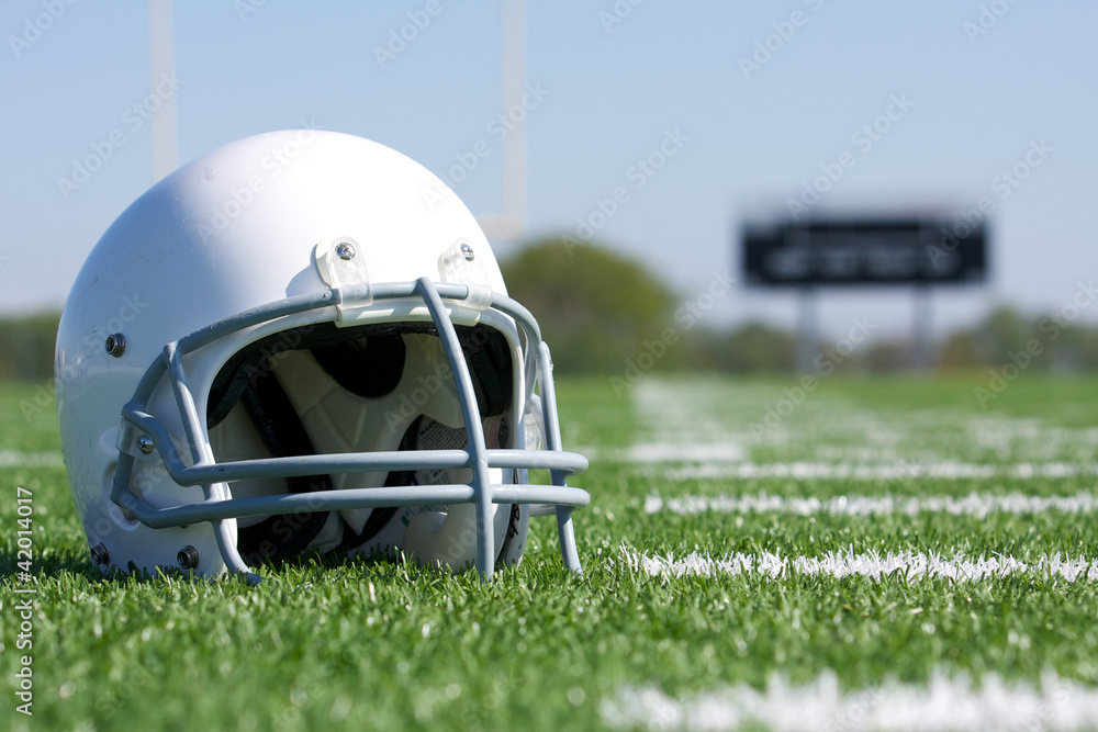 Naklejka American Football Helmet on Field