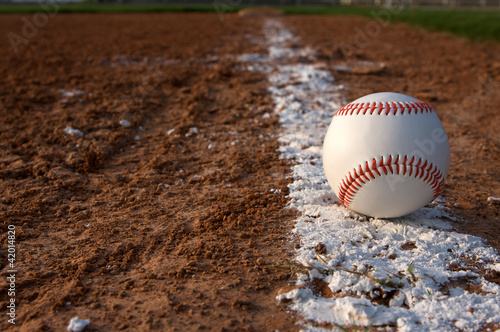 Photography Baseball on the Chalk Line