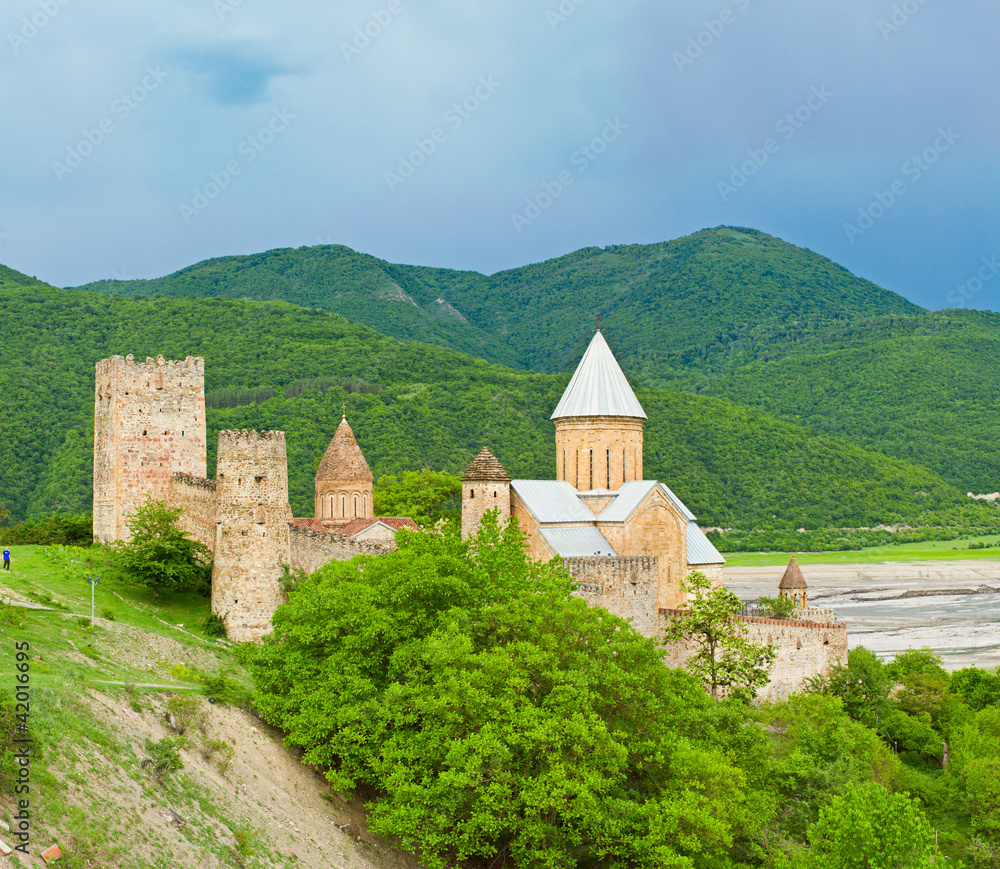 Castle with Church in Caucasus region