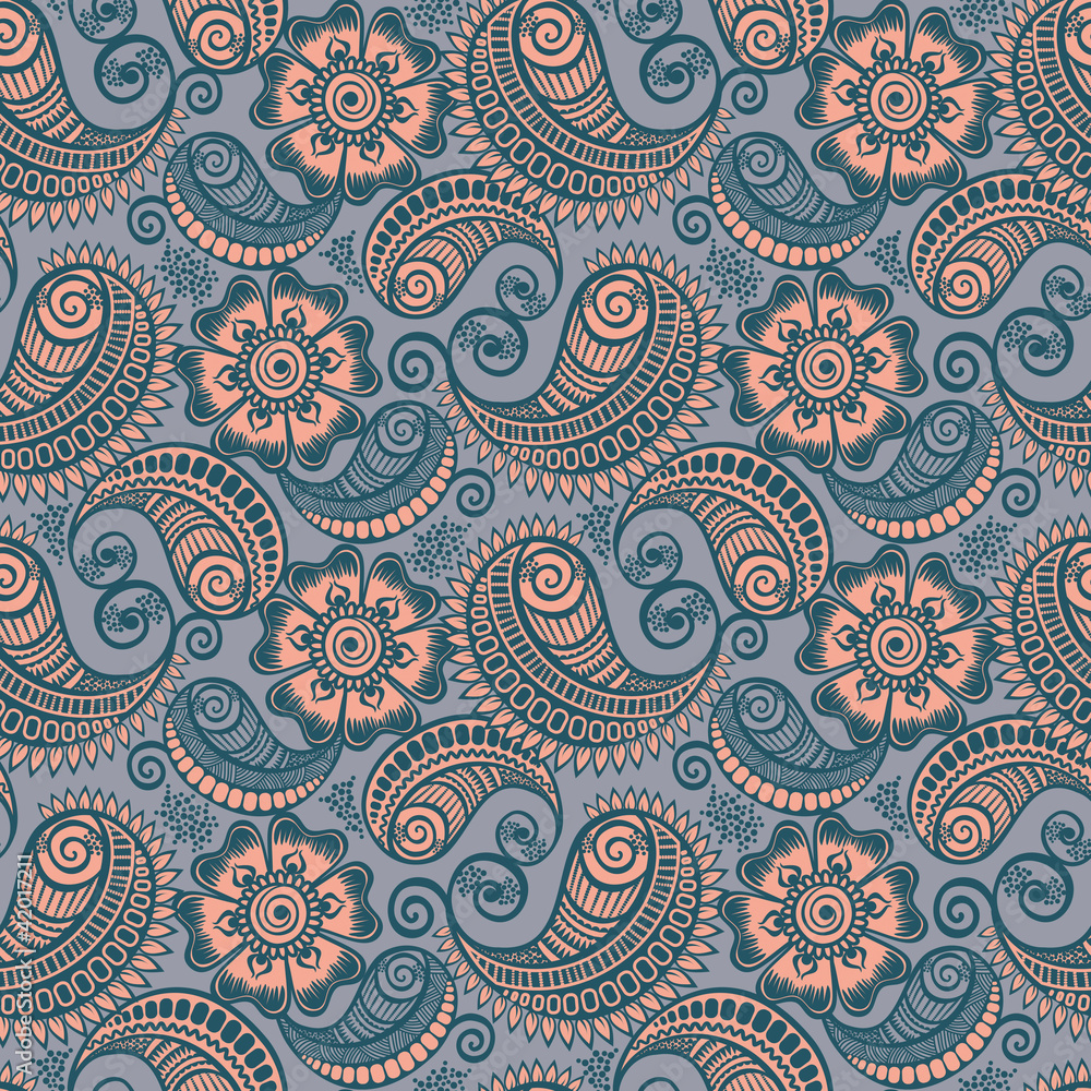Seamless elegant paisley pattern Seamless elegant paisley pattern