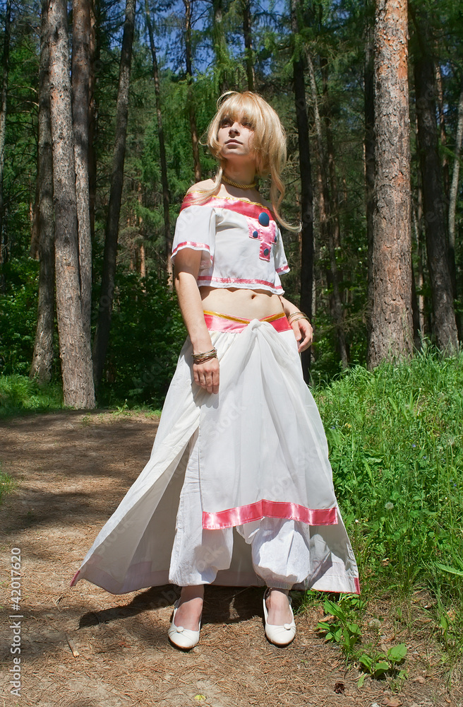 Fototapeta premium Young women in forest 1