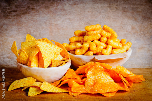 Chips, nachos and curls