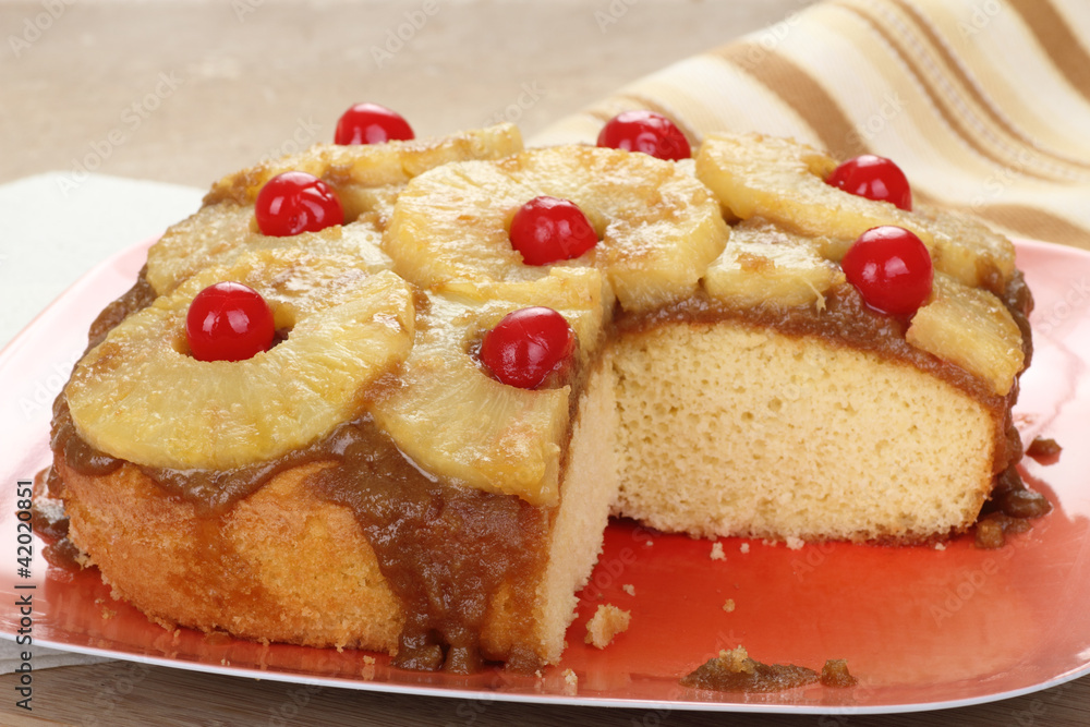 Sliced Pineapple Upside Down Cake Sliced Pineapple Upside Down Cake
