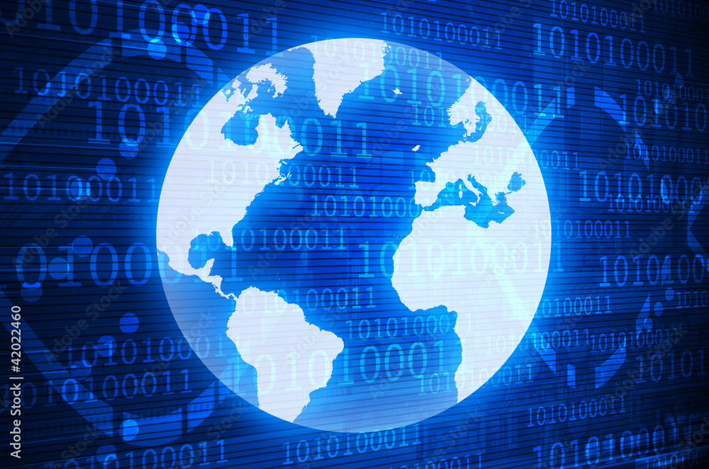 digital world on a dark blue background digital world on a dark blue background