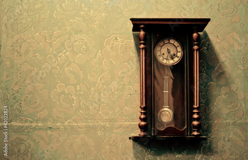 Antique clock on the wall