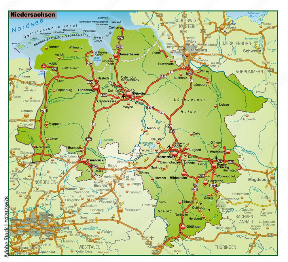 Naklejka premium Dolna Saksonia_Environment_bunt
