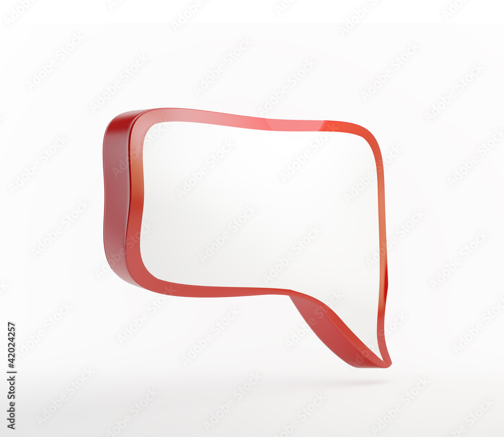 Red 3d speech bubble Red 3d speech bubble