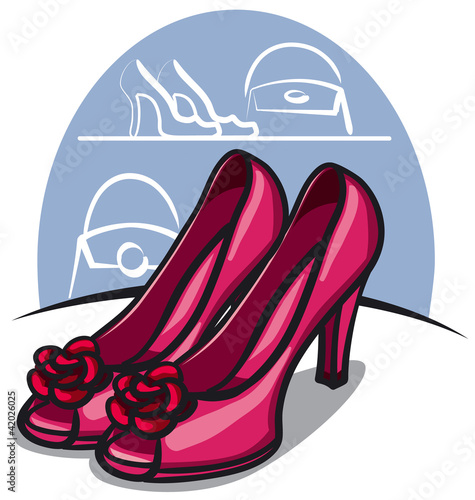pair of pink high heel shoes