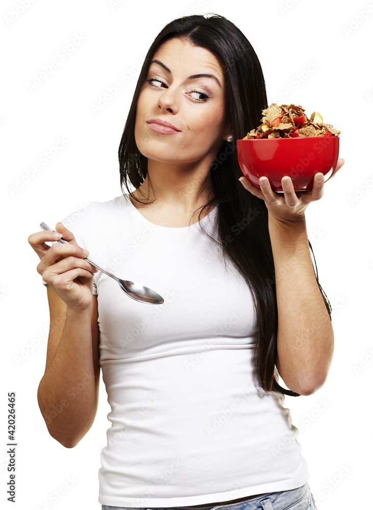 woman holding breakfast bowl