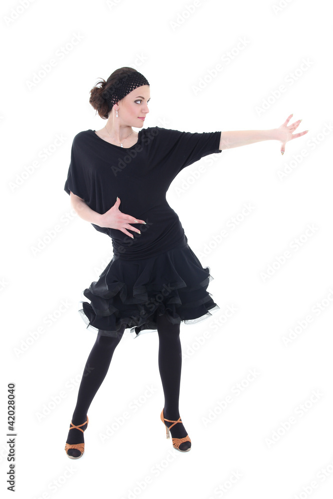Attractive latino dancer in black posing Attractive latino dancer in black posing