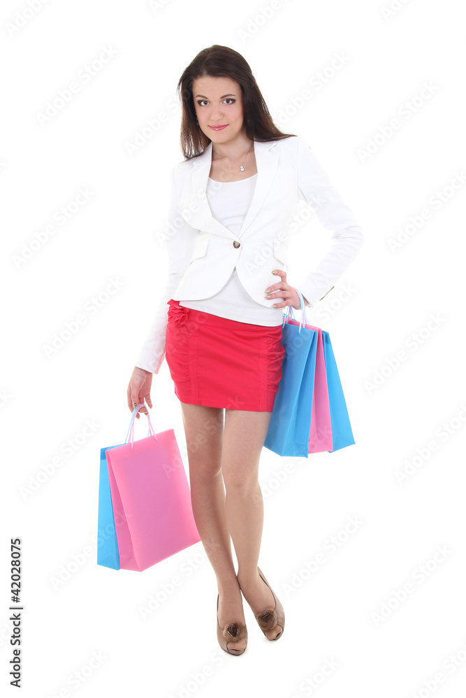 Young woman with shopping bags Young woman with shopping bags