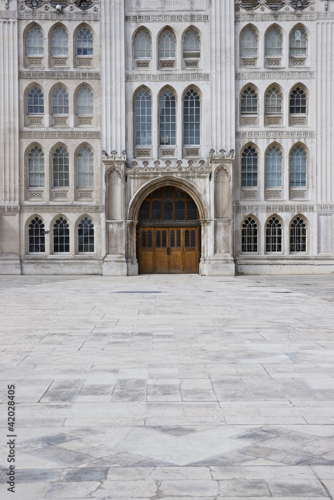 Entrance to the Guildhall, London, England