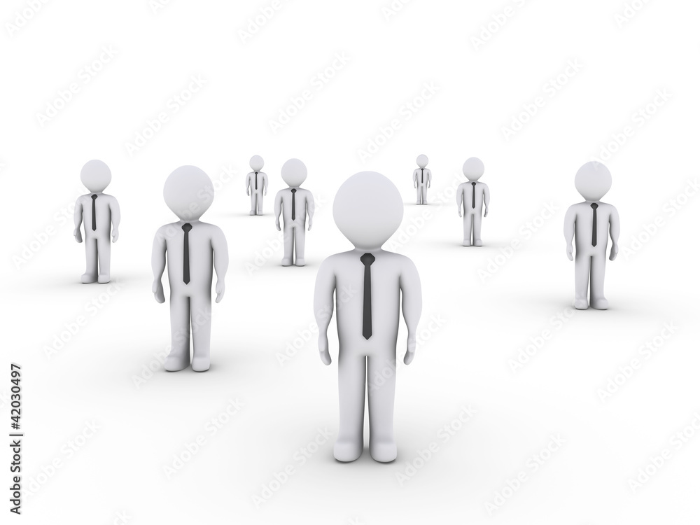 Businessmen standing in different places Businessmen standing in different places