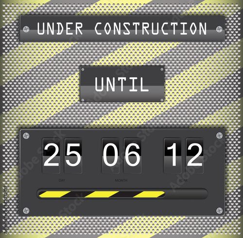 Under construction countdown timer with background