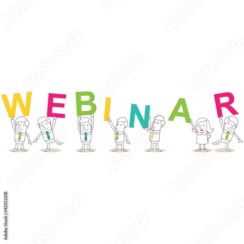 Geschäftsleute, Buchstaben, WEBINAR