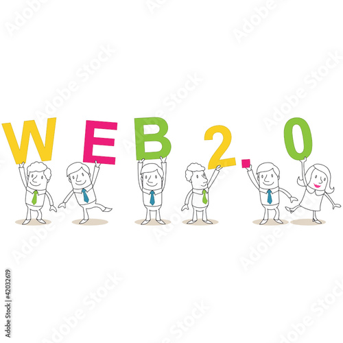 Geschäftsleute, Buchstaben, WEB 2.0