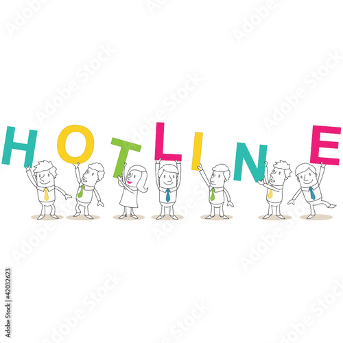 Geschäftsleute, Buchstaben, HOTLINE