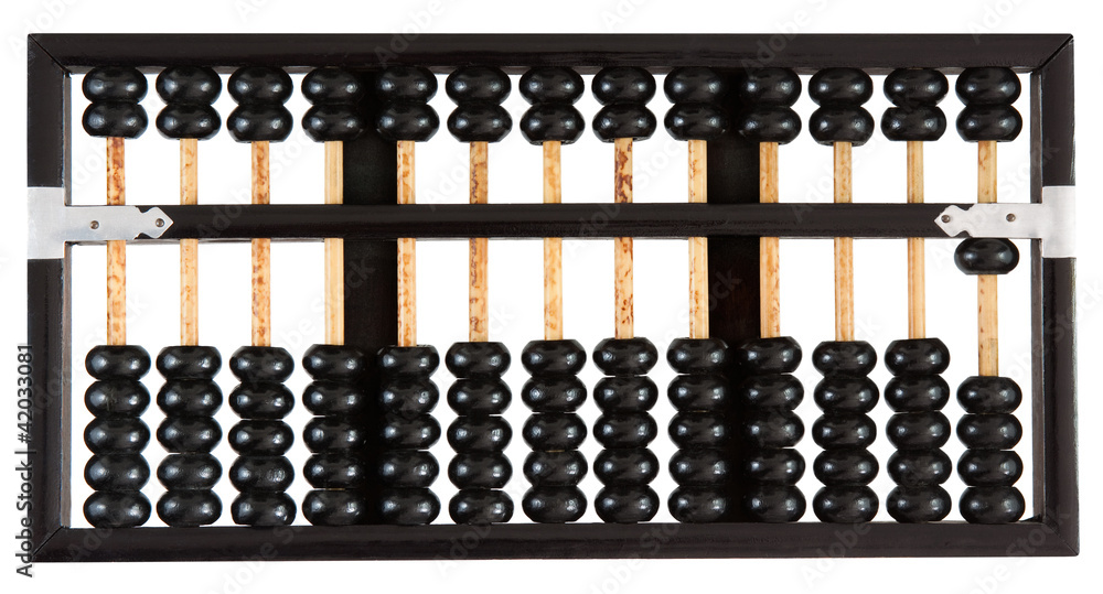 Abacus showing one isolated on white background. One of a set. Abacus showing one isolated on white background. One of a set.