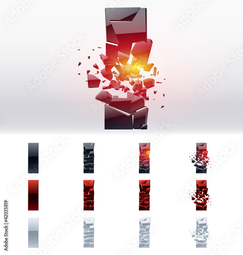Vector letters set of a broken alphabet. Letter  i