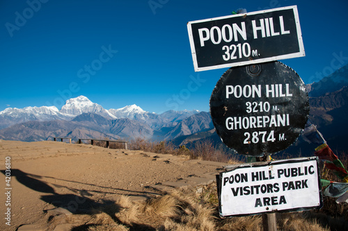 Beautiful view of Himalayan when see from the Poonhill peak