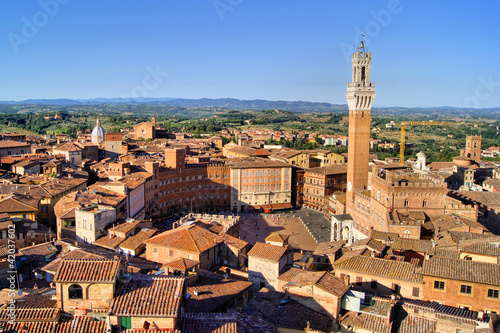 Canvas Print View over medieval Siena, Italy