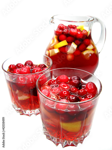 punch cocktail drink with fruit photo