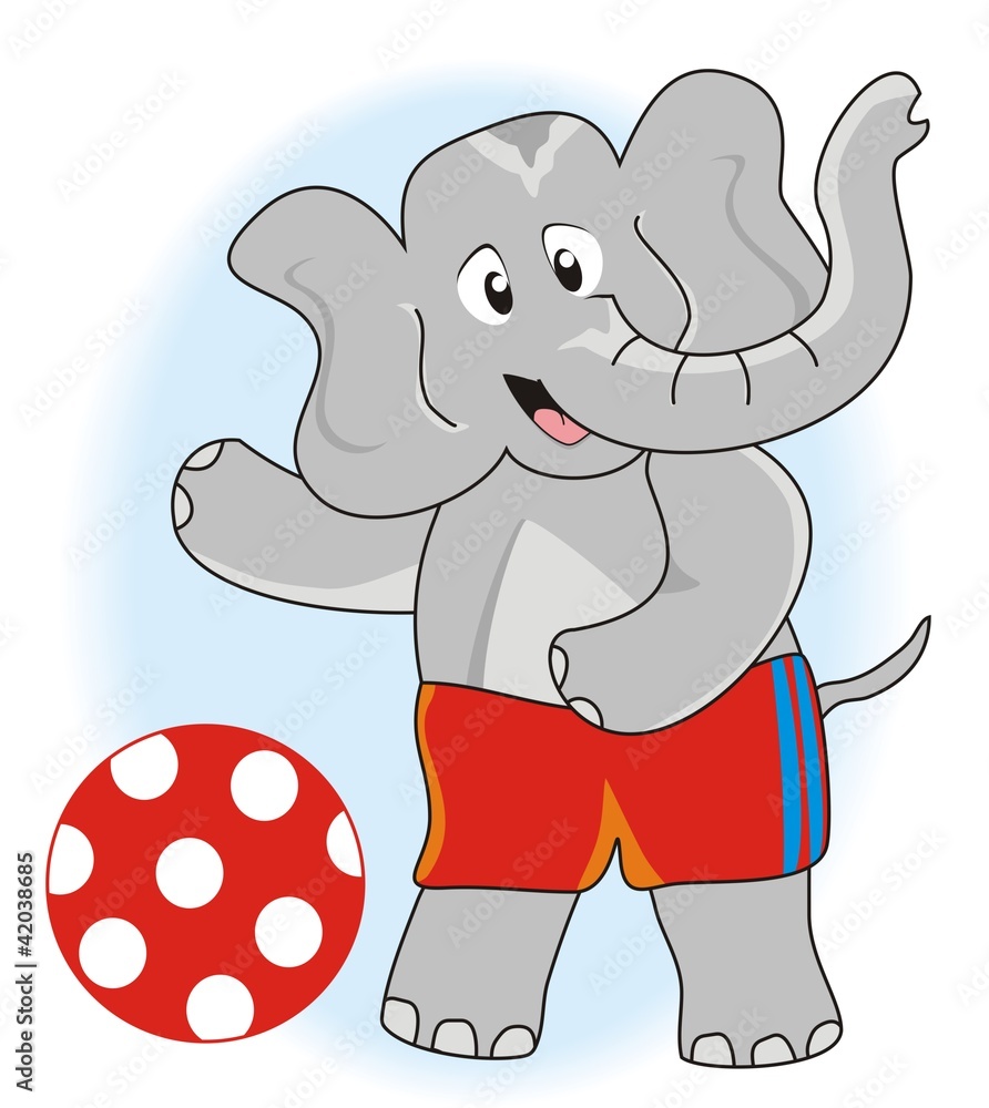 Obraz premium Elelphant and ball