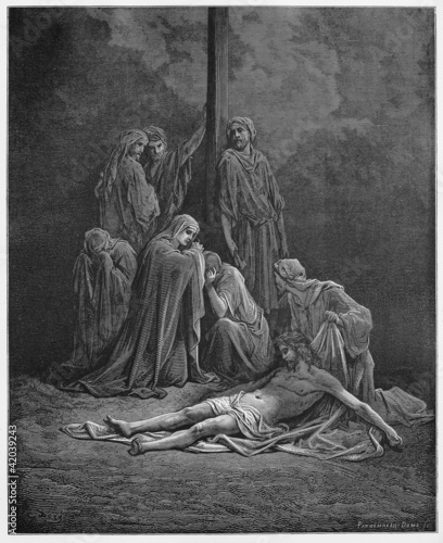 Fotografie The women bind up and anoint Jesus body for burial