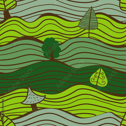 Seamless forest pattern