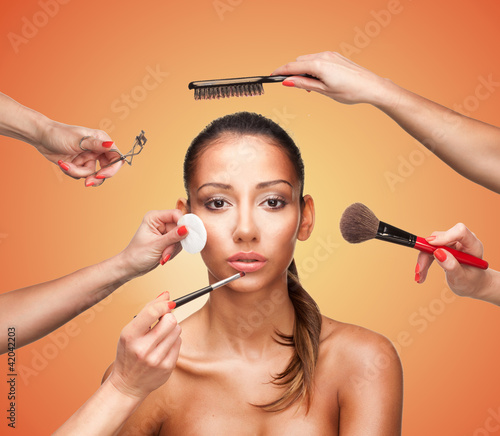 Glamour makeover for a beautiful woman photo
