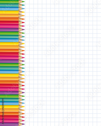Colored pencils. Education background.