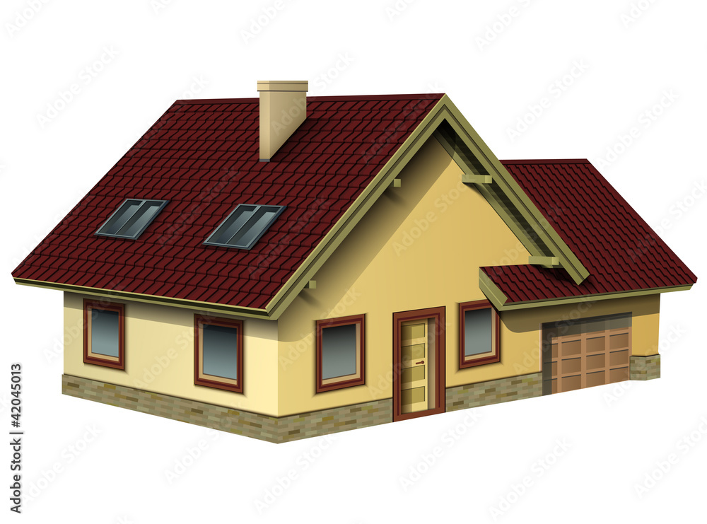 House isolated, detailed vector illustration.