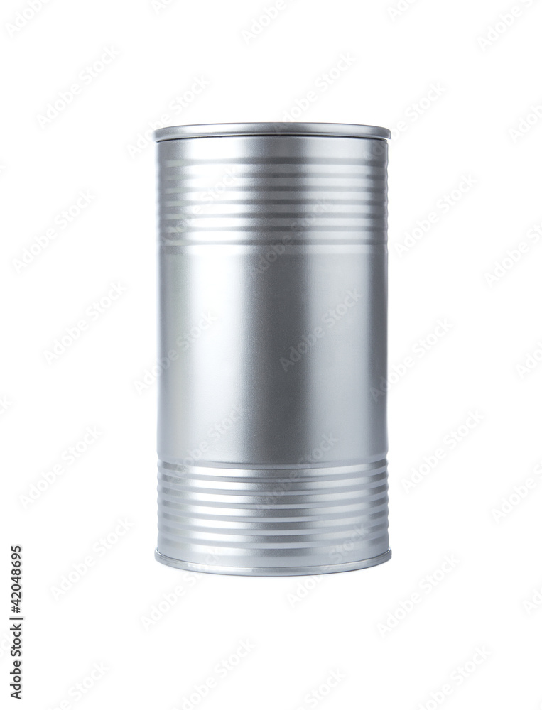 Blank aluminum food can isolated on white background Blank aluminum food can isolated on white background