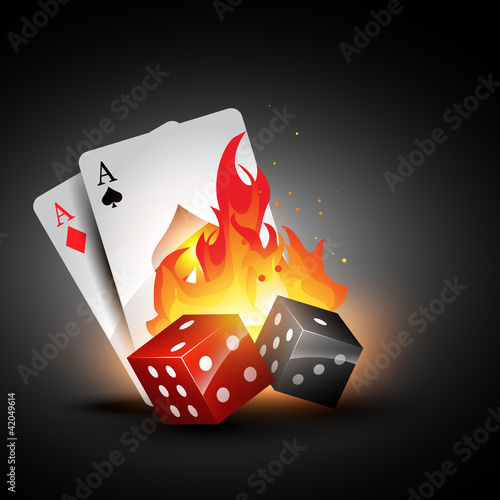 vector playing card and dices