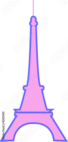 Eifel Tower, was  draw in pink color