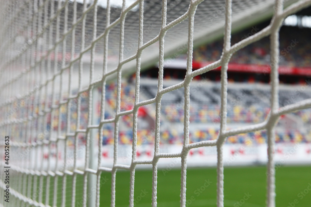 Naklejka premium Brama na stadionie piłkarskim